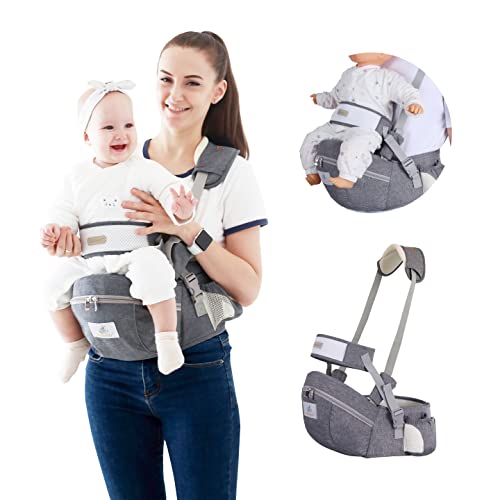 Dark Grey Baby Hip Seat Carrier for Child Infant Toddler with Adjustable Strap and PocketStorage (Dark Grey)  
Dark Grey