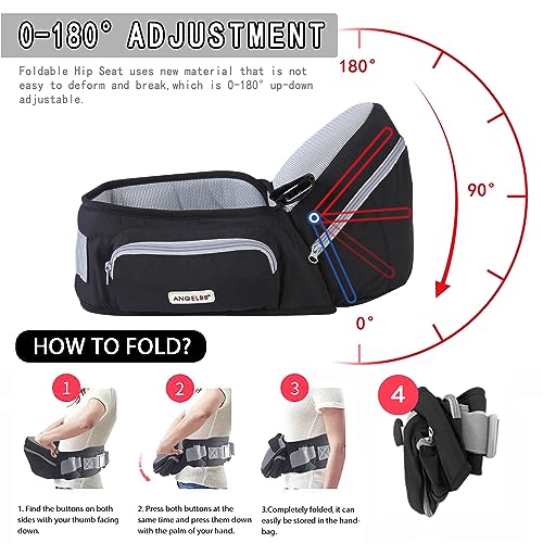 Black Baby Hip Carrier with Foldable Seat for Infant All-Seasons Gift
| Adjustable Straps & Ergonomic Waist Stool Baby